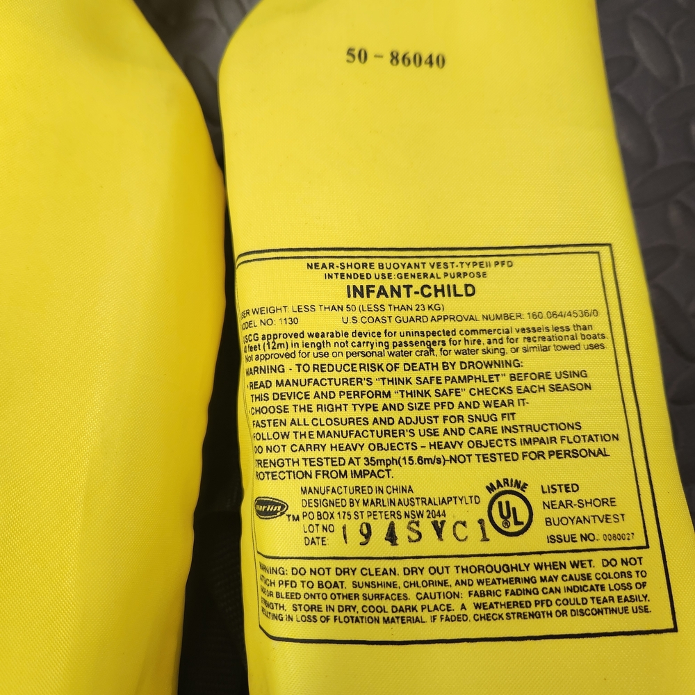 Yellow Infant-Child Life Jacket - Picture 2 of 2